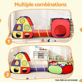 Darrahopens Baby & Kids > Baby & Kid's Toys > Pretend Play Keezi Kids Play Tent Pop Up Teepee Playhouse Ball Pit Crawl Tunnel Basketball Hoop