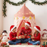 Darrahopens Baby & Kids > Baby & Kid's Toys > Pretend Play Keezi Kids Play Tent with Star Lights and Window Carry Bag 116cmx153cm Playhouse