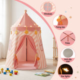 Darrahopens Baby & Kids > Baby & Kid's Toys > Pretend Play Keezi Kids Play Tent with Star Lights and Window Carry Bag 116cmx153cm Playhouse