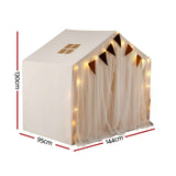 Darrahopens Baby & Kids > Baby & Kid's Toys > Pretend Play Keezi Kids Play Tent with Star Lights Windows Flag 144cmx95cm Playhouse