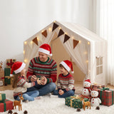Darrahopens Baby & Kids > Baby & Kid's Toys > Pretend Play Keezi Kids Play Tent with Star Lights Windows Flag 144cmx95cm Playhouse
