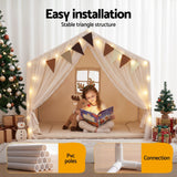 Darrahopens Baby & Kids > Baby & Kid's Toys > Pretend Play Keezi Kids Play Tent with Star Lights Windows Flag 144cmx95cm Playhouse
