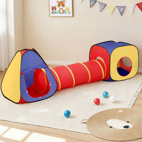 Darrahopens Baby & Kids > Baby & Kid's Toys > Pretend Play Keezi Kids Playhouse Play Tent Pop Up Teepee Castle Crawl Tunnel Outdoor Indoor Toys Children Gift