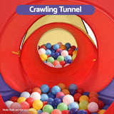 Darrahopens Baby & Kids > Baby & Kid's Toys > Pretend Play Keezi Kids Playhouse Play Tent Pop Up Teepee Castle Crawl Tunnel Outdoor Indoor Toys Children Gift