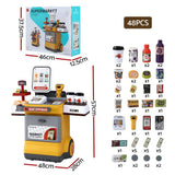Darrahopens Baby & Kids > Baby & Kid's Toys > Pretend Play Keezi Kids Pretend Playset Supermarket Shopping Role Play Toy Cash Food 48PCS