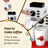 Darrahopens Baby & Kids > Baby & Kid's Toys > Pretend Play Keezi Kids Pretend Role Play Toy Coffee Shop with Coffee Maker Machine Play Money Food Tea Party Set