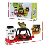 Darrahopens Baby & Kids > Baby & Kid's Toys > Pretend Play Keezi Kids Pretend Role Play Toy Coffee Shop with Coffee Maker Machine Play Money Food Tea Party Set