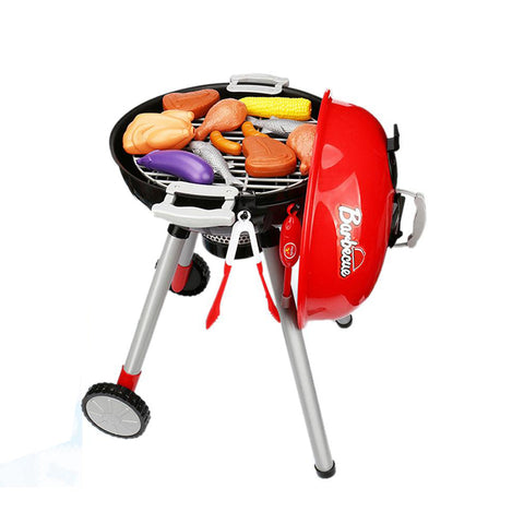 Darrahopens Baby & Kids > Baby & Kid's Toys > Pretend Play Kids BBQ Pretend Play Cooking Set Sausages Utensils Barbecue Grill Toy Cooker