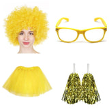 Darrahopens Baby & Kids > Baby & Kid's Toys > Pretend Play School house carnival colour celebrates kit Wig Glasses Tutus and Pom Poms - Yellow