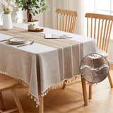 Darrahopens Baby & Kids > Baby & Kid's Toys > Pretend Play Table Cloth Rectangle Table Rustic Waterproof Tablecloth Cotton Linen Wrinkle Free Spring Tables Cover for Parties, Kitchen Dining, Holiday, Outdoor (khaki, 4-6 Seats, 55x70 Inches)