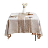 Darrahopens Baby & Kids > Baby & Kid's Toys > Pretend Play Table Cloth Rectangle Table Rustic Waterproof Tablecloth Cotton Linen Wrinkle Free Spring Tables Cover for Parties, Kitchen Dining, Holiday, Outdoor (khaki, 4-6 Seats, 55x70 Inches)