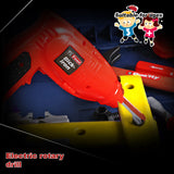 Darrahopens Baby & Kids > Baby & Kid's Toys > Pretend Play Tool Box Work Bench With Battery Operated Drill Set kids Pretend Play Toy 55pcs