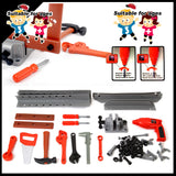 Darrahopens Baby & Kids > Baby & Kid's Toys > Pretend Play Tool Box Work Bench With Battery Operated Drill Set kids Pretend Play Toy 55pcs