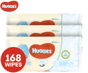 Darrahopens Baby & Kids > Baby & Kids Others 3x Huggies Pk56 Baby Wipes Pure Unscented Sticky Top