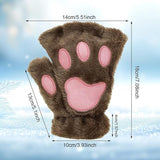 Darrahopens Baby & Kids > Baby & Kids Others > Baby & Toddler Clothing Gloves - 1 pair - Winter gloves - Cartoon gloves - Fingerless gloves - Children's gloves - Warm gloves - Plush gloves - One size (Brown)