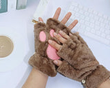 Darrahopens Baby & Kids > Baby & Kids Others > Baby & Toddler Clothing Gloves - 1 pair - Winter gloves - Cartoon gloves - Fingerless gloves - Children's gloves - Warm gloves - Plush gloves - One size (Brown)