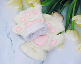 Darrahopens Baby & Kids > Baby & Kids Others > Baby & Toddler Clothing Gloves - 1 pair - Winter gloves - Cartoon gloves - Fingerless gloves - Children's gloves - Warm gloves - Plush gloves - One size (White)