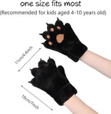 Darrahopens Baby & Kids > Baby & Kids Others > Baby & Toddler Clothing Gloves - 1 pair - Winter gloves - Cartoon gloves - Neckband - Children's gloves - Warm gloves - Plush gloves - One size（Black）