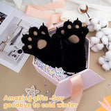 Darrahopens Baby & Kids > Baby & Kids Others > Baby & Toddler Clothing Gloves - 1 pair - Winter gloves - Cartoon gloves - Neckband - Children's gloves - Warm gloves - Plush gloves - One size（Black）