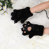 Darrahopens Baby & Kids > Baby & Kids Others > Baby & Toddler Clothing Gloves - 1 pair - Winter gloves - Cartoon gloves - Neckband - Children's gloves - Warm gloves - Plush gloves - One size（Black）