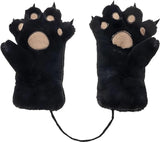 Darrahopens Baby & Kids > Baby & Kids Others > Baby & Toddler Clothing Gloves - 1 pair - Winter gloves - Cartoon gloves - Neckband - Children's gloves - Warm gloves - Plush gloves - One size（Black）