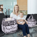 Darrahopens Baby & Kids > Baby & Kids Others > Baby & Toddler Clothing Newborn Diaper Bag Set with Changing Pad – 4-Piece Baby Organizer, Large Capacity Mom Backpack, Insulated Bottle Sleeve & Lunch Bag, Travel Diaper Bag for Moms (Grey)