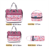 Darrahopens Baby & Kids > Baby & Kids Others > Baby & Toddler Clothing Newborn Diaper Bag Set with Changing Pad – 4-Piece Baby Organizer, Large Capacity Mom Backpack, Insulated Bottle Sleeve & Lunch Bag, Travel Diaper Bag for Moms (Red)