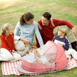 Darrahopens Baby & Kids > Baby & Kids Others > Baby & Toddler Clothing Portable Baby Travel Bassinet with Mosquito Net & Canopy – Foldable Infant Bed, Lightweight Carry Bag (Red)