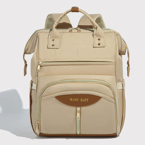 Darrahopens Baby & Kids > Baby & Kids Others > Baby & Toddler Clothing Stylish Mom Backpack with Insulated Bottle Pocket – Multi-Compartment Diaper Bag, Anti-Theft Phone Pocket, Large Capacity Baby Organizer, Travel Backpack for Moms (Apricot)