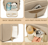 Darrahopens Baby & Kids > Baby & Kids Others > Baby & Toddler Clothing Stylish Mom Backpack with Insulated Bottle Pocket – Multi-Compartment Diaper Bag, Anti-Theft Phone Pocket, Large Capacity Baby Organizer, Travel Backpack for Moms (Black)