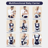 Darrahopens Baby & Kids > Baby & Kids Others > Kid's Backpacks 6-in-1 Adjustable Baby Carrier with Hip Seat – 11.8–15.7in Adjustable Height, Breathable Mesh & Multi-Position Carry for Newborn to 36 Months (Blue)