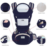 Darrahopens Baby & Kids > Baby & Kids Others > Kid's Backpacks 6-in-1 Adjustable Baby Carrier with Hip Seat – 11.8–15.7in Adjustable Height, Breathable Mesh & Multi-Position Carry for Newborn to 36 Months (Blue)