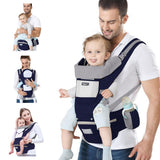 Darrahopens Baby & Kids > Baby & Kids Others > Kid's Backpacks 6-in-1 Adjustable Baby Carrier with Hip Seat – 11.8–15.7in Adjustable Height, Breathable Mesh & Multi-Position Carry for Newborn to 36 Months (Blue)