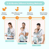 Darrahopens Baby & Kids > Baby & Kids Others > Kid's Backpacks 6-in-1 Adjustable Baby Carrier with Hip Seat – 11.8–15.7in Adjustable Height, Breathable Mesh & Multi-Position Carry for Newborn to 36 Months (Green)