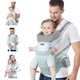 Darrahopens Baby & Kids > Baby & Kids Others > Kid's Backpacks 6-in-1 Adjustable Baby Carrier with Hip Seat – 11.8–15.7in Adjustable Height, Breathable Mesh & Multi-Position Carry for Newborn to 36 Months (Green)