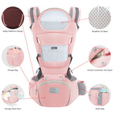 Darrahopens Baby & Kids > Baby & Kids Others > Kid's Backpacks 6-in-1 Adjustable Baby Carrier with Hip Seat – 11.8–15.7in Adjustable Height, Breathable Mesh & Multi-Position Carry for Newborn to 36 Months (Pink)