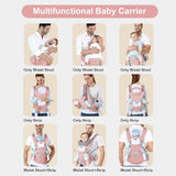 Darrahopens Baby & Kids > Baby & Kids Others > Kid's Backpacks 6-in-1 Adjustable Baby Carrier with Hip Seat – 11.8–15.7in Adjustable Height, Breathable Mesh & Multi-Position Carry for Newborn to 36 Months (Pink)