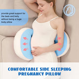 Darrahopens Baby & Kids > Baby & Kids Others > Kid's Backpacks Adjustable Pregnancy Pillow with Velcro Design – Side Sleeping Support for Back, Belly, Hips & Legs, Travel-Friendly Maternity Pillow with Bonus Auxiliary Pillow(Blue)