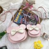 Darrahopens Baby & Kids > Baby & Kids Others > Kid's Backpacks Adorable Bow Bear Crossbody Bag for Kids - Pink Small Shoulder Bag 13*13*5cm