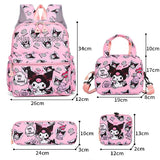 Darrahopens Baby & Kids > Baby & Kids Others > Kid's Backpacks Black 4-Piece Large Capacity School Backpack Set for Primary Students Years 3-6 Durable Nylon Lightweight Rucksack with Handbag for Daily Australian School Life