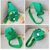 Darrahopens Baby & Kids > Baby & Kids Others > Kid's Backpacks Black Kids Cartoon Dinosaur Chest Bag Cute Lightweight Nylon Crossbody Shoulder Pack for Toddlers Outings and Travel New Arrival Gift