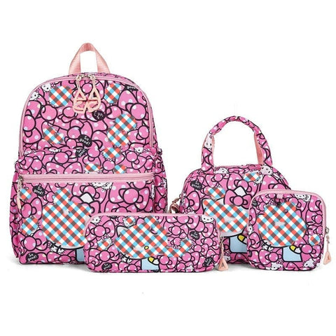 Darrahopens Baby & Kids > Baby & Kids Others > Kid's Backpacks Dark Pink KT 4-Piece Large Capacity School Backpack Set for Primary Students Years 3-6 Durable Nylon Lightweight Rucksack with Handbag for Daily Australian School Life