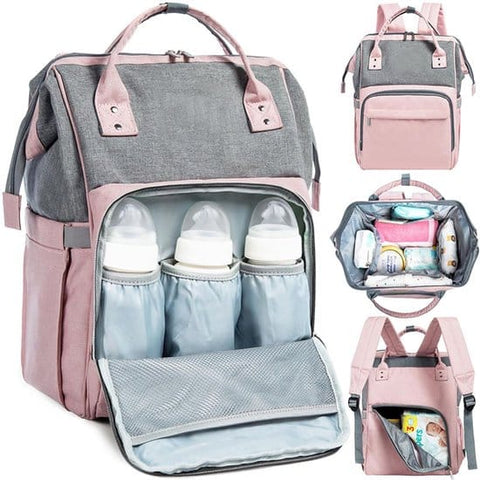Darrahopens Baby & Kids > Baby & Kids Others > Kid's Backpacks Diaper bag/backpack - Multifunctional baby diaper bag (large) - pink/gray