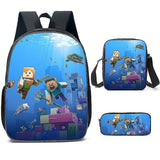 Darrahopens Baby & Kids > Baby & Kids Others > Kid's Backpacks Minecraft Backpack 3 Sets for Elementary High School Students Compatible with Minecraft