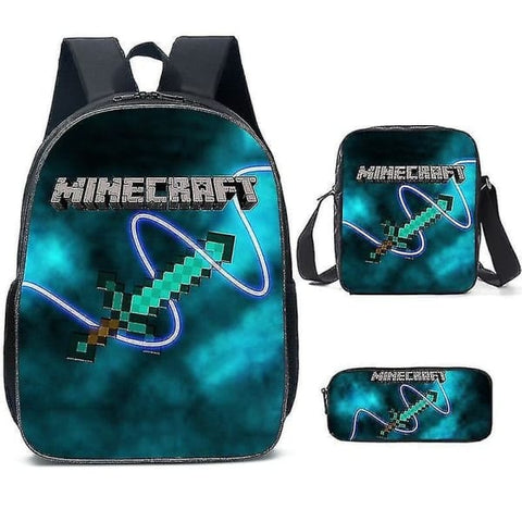 Darrahopens Baby & Kids > Baby & Kids Others > Kid's Backpacks Minecraft Backpack 3 Sets for Elementary High School Students Compatible with Minecraft