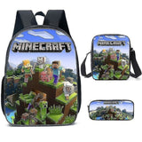 Darrahopens Baby & Kids > Baby & Kids Others > Kid's Backpacks Minecraft Backpack 3 Sets for Elementary High School Students Compatible with Minecraft