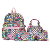 Darrahopens Baby & Kids > Baby & Kids Others > Kid's Backpacks Pattern KT 4-Piece Large Capacity School Backpack Set for Primary Students Years 3-6 Durable Nylon Lightweight Rucksack with Handbag for Daily Australian School Life