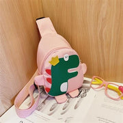 Darrahopens Baby & Kids > Baby & Kids Others > Kid's Backpacks Pink Kids Cartoon Dinosaur Chest Bag Cute Lightweight Nylon Crossbody Shoulder Pack for Toddlers Outings and Travel New Arrival Gift