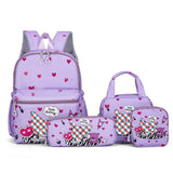 Darrahopens Baby & Kids > Baby & Kids Others > Kid's Backpacks Purple Clow 4-Piece Large Capacity School Backpack Set for Primary Students Years 3-6 Durable Nylon Lightweight Rucksack with Handbag for Daily Australian School Life