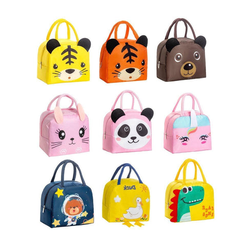 Darrahopens Baby & Kids > Baby & Kids Others > Kid's Lunch Boxes & Bags 3D Bento Lunch Bag Cartoon Handbag Insulated Food Box Bag for Students LunchTote - Coffee Bear